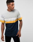 Pull & Bear T-shirt With Stripes In Gray - Gray