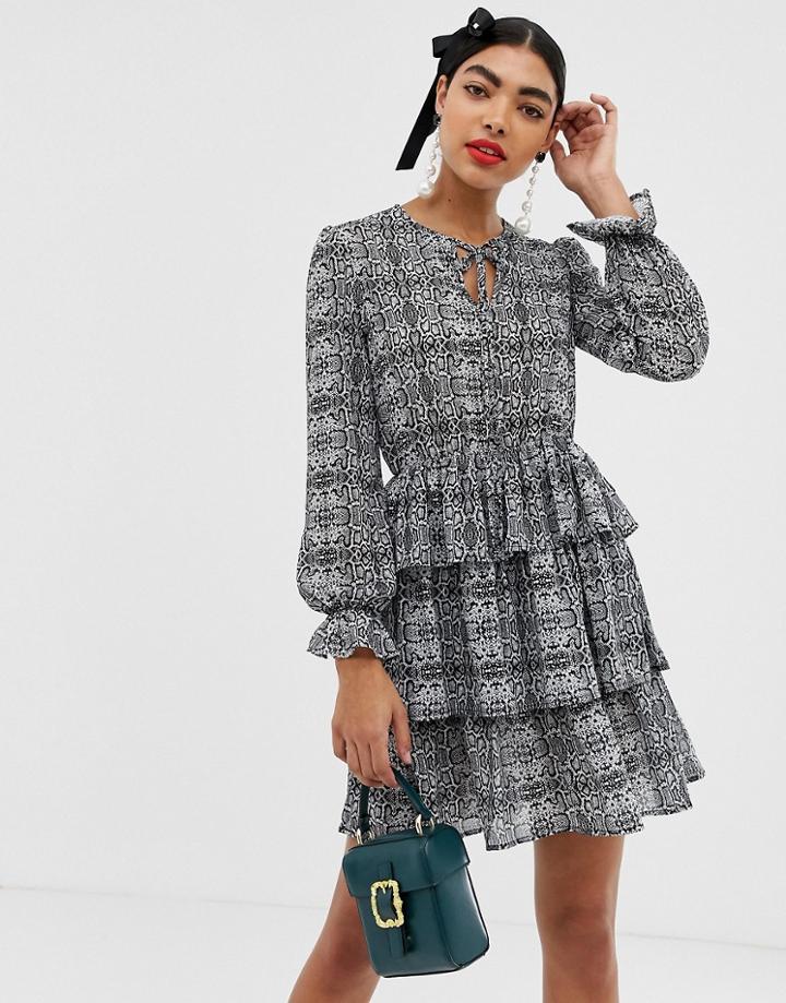 Unique21 Snake Print Smock Dress - Multi