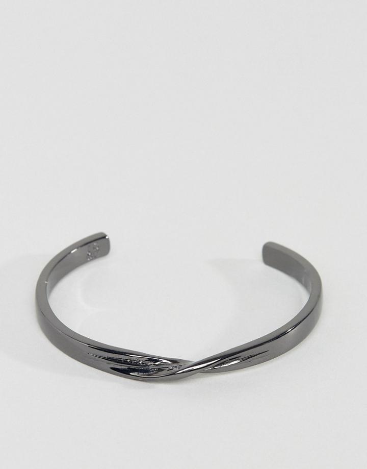 Icon Brand Metal Cuff In Gunmetal - Silver