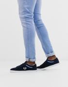 Fred Perry Baseline Canvas Sneakers In Navy