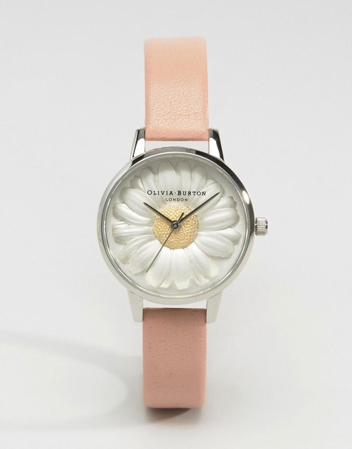 Olivia Burton Flower Show Leather Watch - Pink