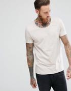 Asos T-shirt With Scoop In Cream - Beige