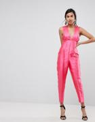 Asos Premium Structured Jumpsuit - Pink