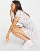 Hollister Scoop Neck Dress In White Floral