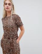 Pieces Leopard Print Jumpsuit - Multi