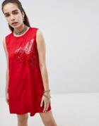 Love Moschino Pu Heart Mini Dress - Red