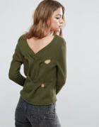 Asos Deconstructed Back Sweater - Green