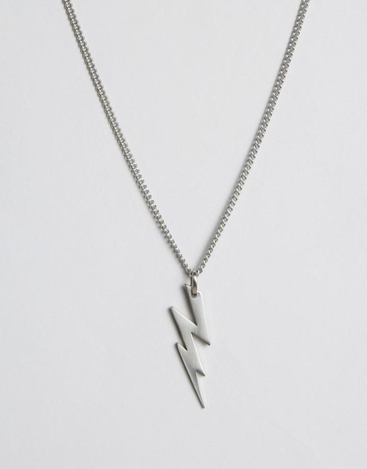 Simon Carter Brushed Lightening Pendant Necklace - Silver
