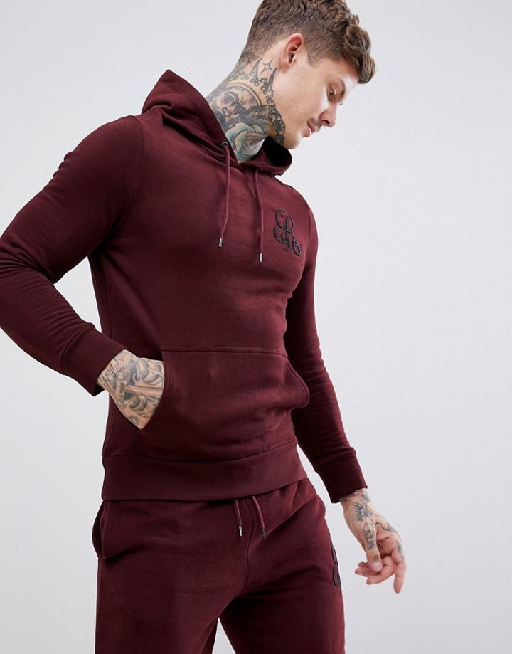 River Island Hoodie In Dark Red - Red