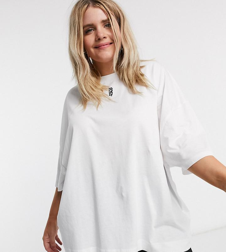 Asos 4505 Curve Icon Oversized Cotton T-shirt-white