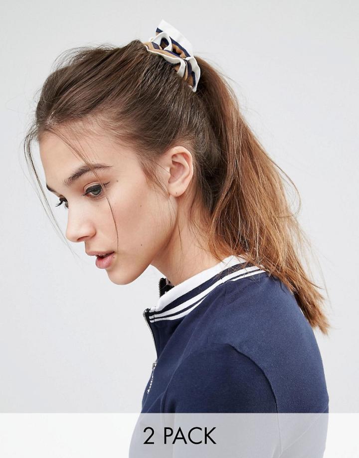 Johnny Loves Rosie 2 Pack Hair Scrunchies - Blue