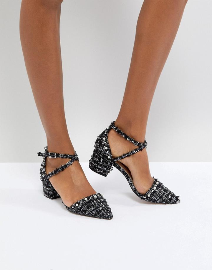 Miss Kg Ava Studded Boucle Heeled Shoes - Black