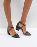 Miss Kg Ava Studded Boucle Heeled Shoes - Black