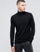 Sisley Roll Neck Sweater In Cashmere Blend - Black