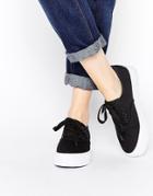 Park Lane Flatform Sneakers - Black Canvas