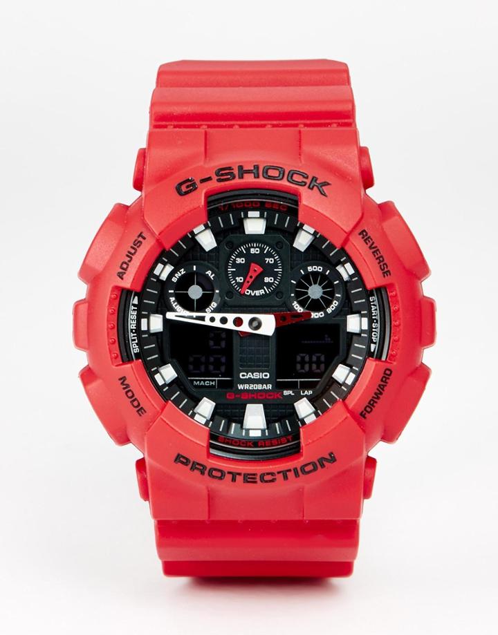G-shock Analogue Watch Ga-100b-4aer - Red
