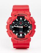 G-shock Analogue Watch Ga-100b-4aer - Red