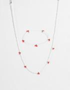 Madein Cherry Beaded Necklace And Bracelet Set-multi