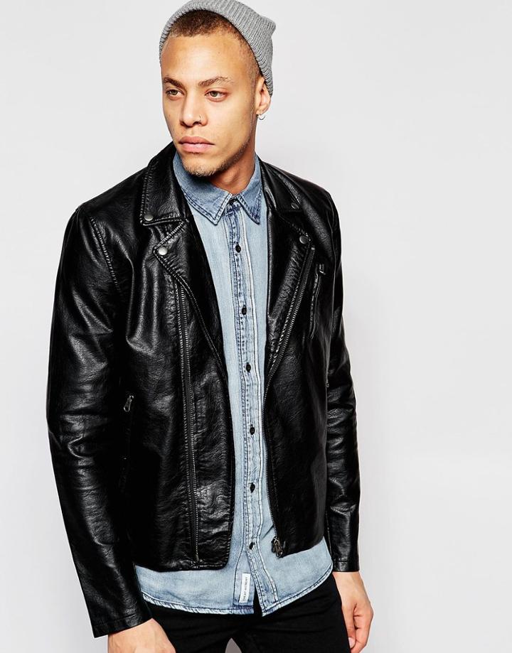 Cheap Monday Triple A Leather Jacket - Black