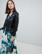Religion Fidelity Leather Jacket With Studs And Skull - Black