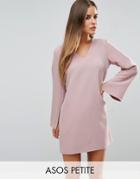Asos Petite Plunge Neck A Line Dress - Pink