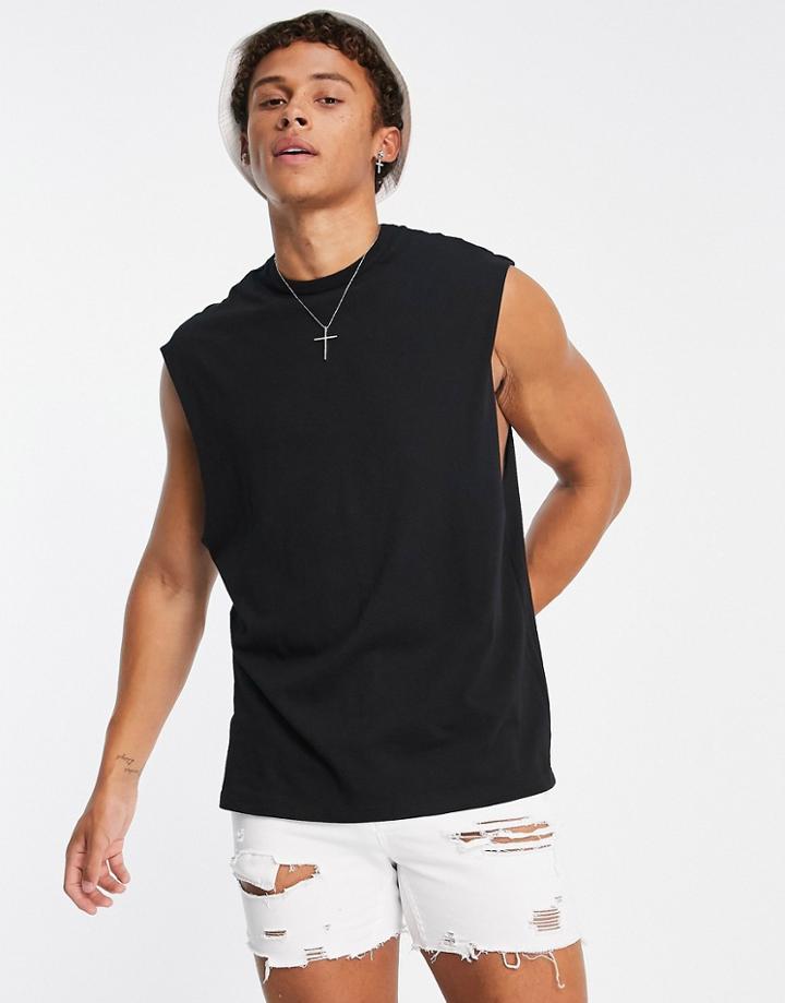 River Island Oversized Tank Top In Black