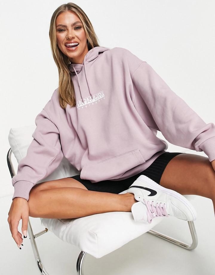 Napapijri Box Hoodie In Light Pink