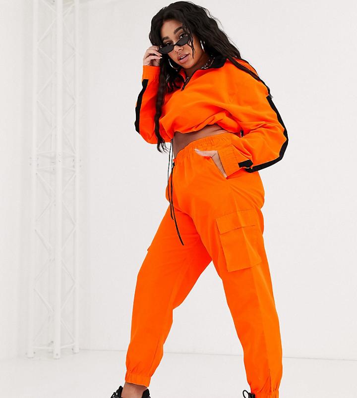 Public Desire Curve Relaxed Cargo Pants Two-piece-orange