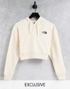 The North Face Trend Cropped Hoodie In Cream - Exclusive To Asos-white