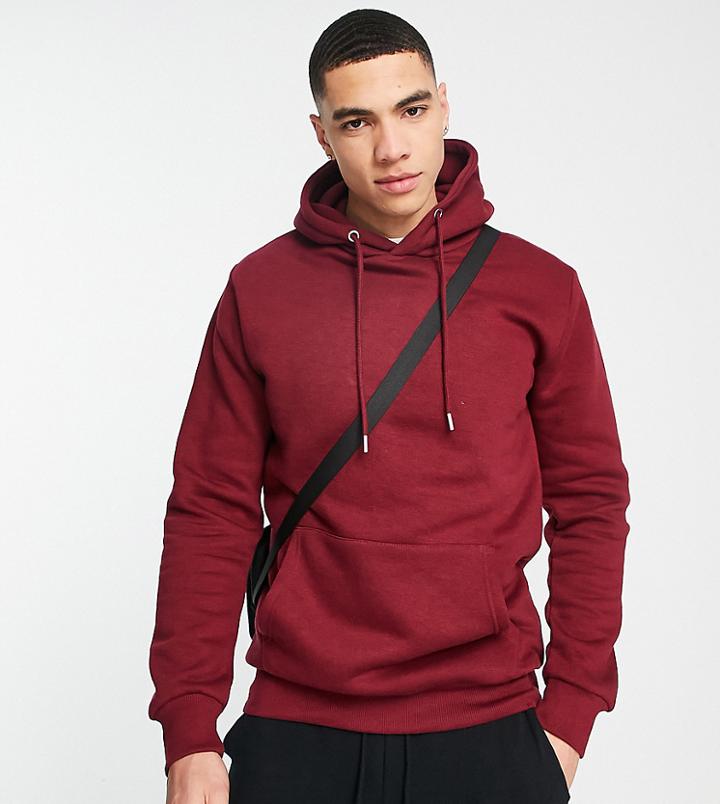 Le Breve Tall Overhead Hoodie In Burgundy-red