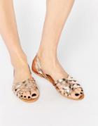Asos Jinny Leather Summer Shoes - Gold