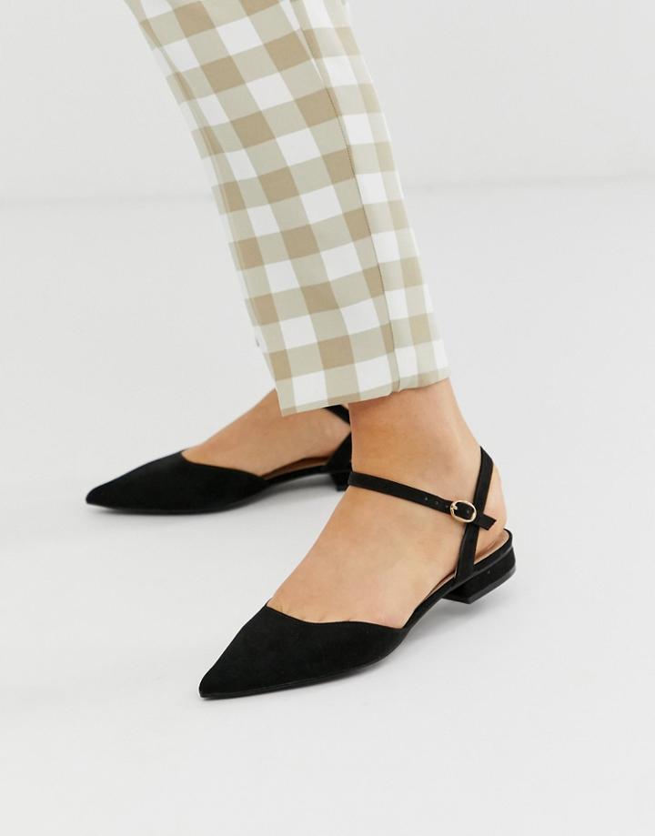 Raid Myla Black Ankle Strap Flat Shoes - Black