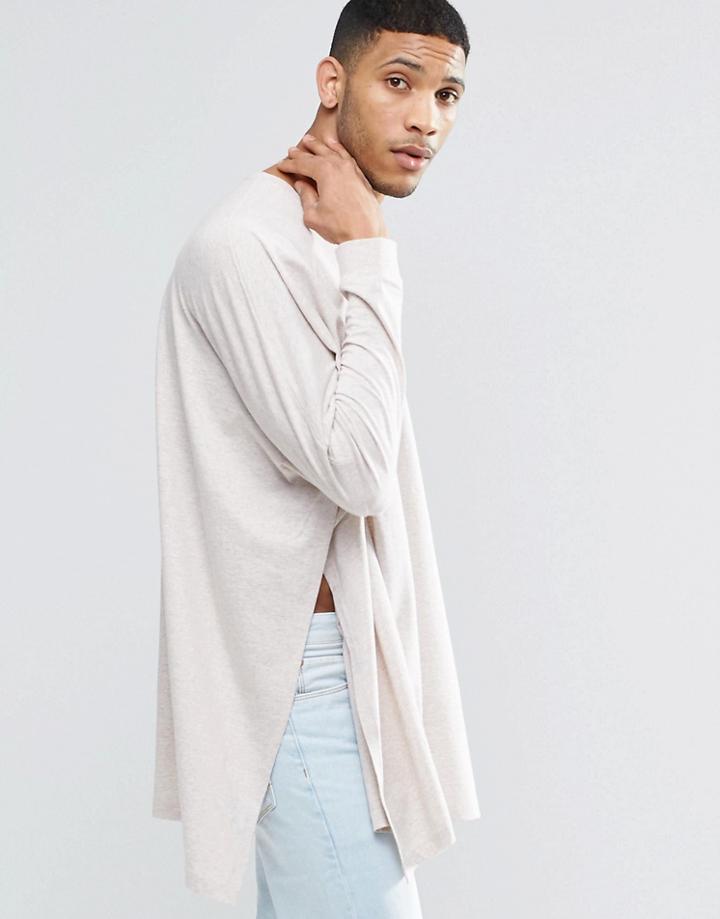 Asos Super Longline Oversized Poncho - Oatmeal