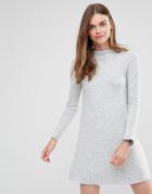 Only Super Soft High Neck Knit Dress - Gray