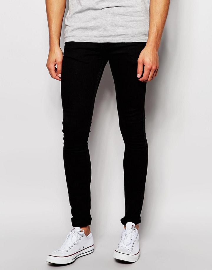 Ldn Dnm Spray On Jean Off Black Wash - Black