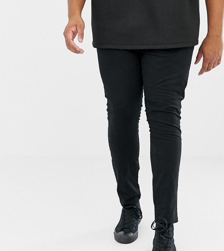 New Look Plus Skinny Stretch Chino In Black - Black