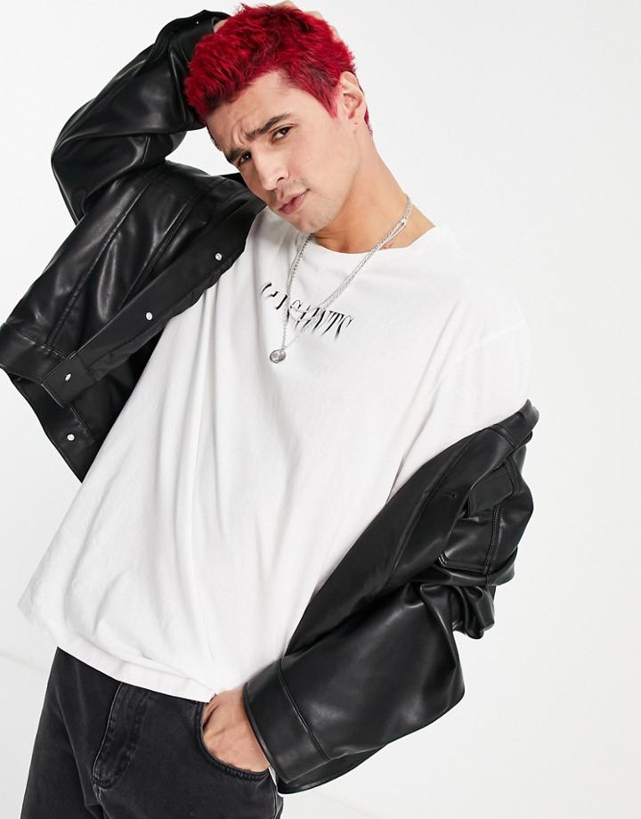 Allsaints Fadeout Chest Logo T-shirt In White