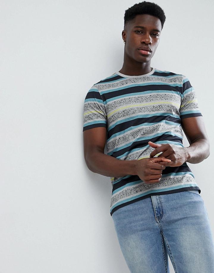 Ted Baker Block Stripe T-shirt - Blue