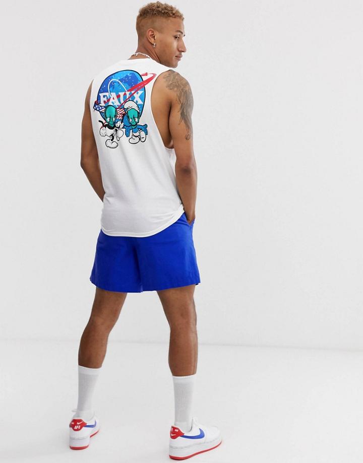 Friend Or Faux Conspiracy Back Print Sleeveless T-shirt Tank-white