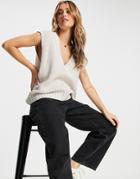 Cotton: On Sleeveless Knitted Tank In Beige-neutral