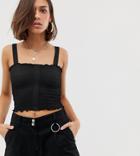 Noisy May Smock Square Neck Crop Top
