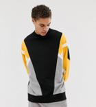 Collusion Regular Fit Color Blocked Sweatshirt With Print In Black-green