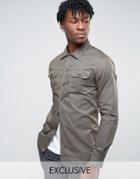 Noak Military Shirt In Skinny Fit - Green