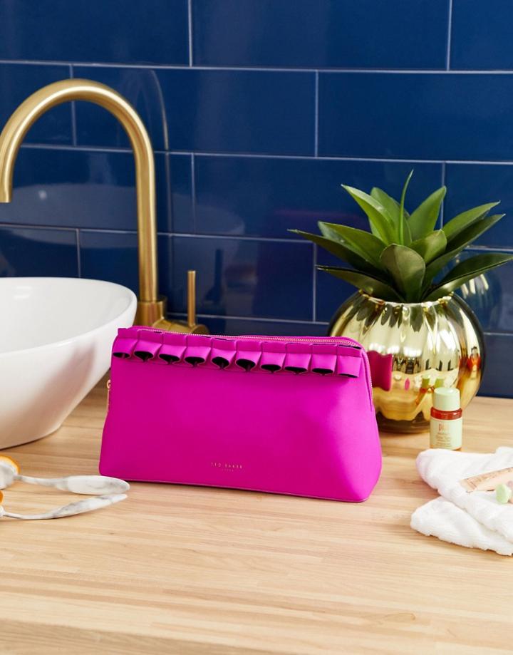 Ted Baker Aillie Ruffle Detail Toiletry Bag - Pink