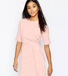 Vesper Midi Pencil Dress With Pleats At Waist - Pink