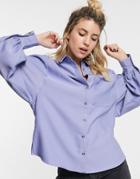 In The Style X Jac Jossa Balloon Sleeve Shirt In Blue