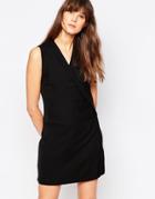 Vero Moda Sleeveless Wrap Front Dress - Black