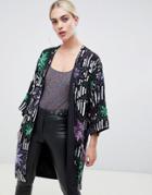 Asos Design Star Embellished Kimono - Multi
