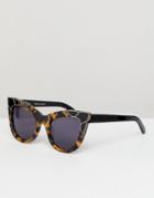 Pared Cat Eye Sunglasses In Tort - Brown