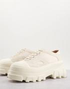 Public Desire Man Ransom Chunky Lace Up Shoes In Beige-neutral